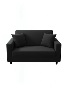 2 Seater Sofa Cover Plain in Black