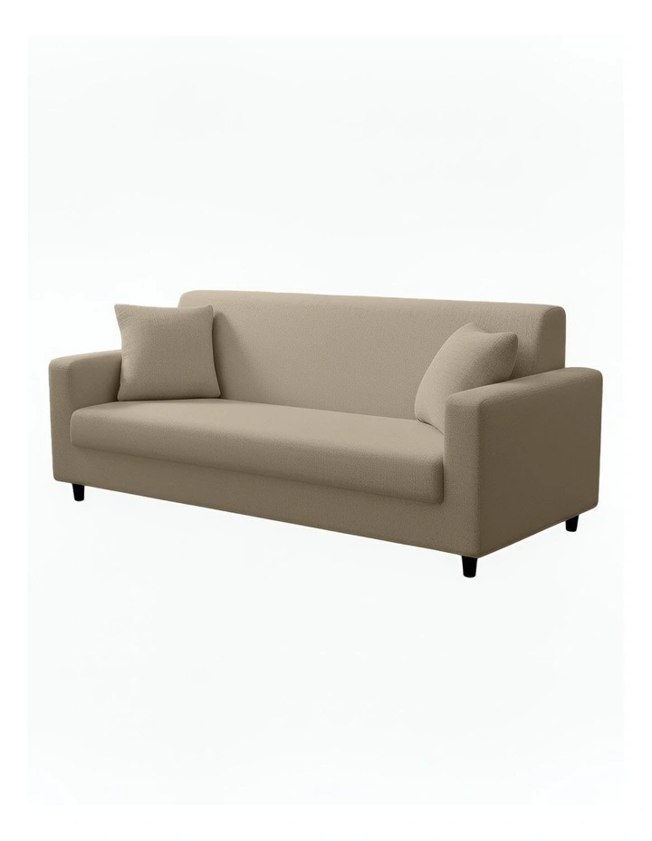 3 Seater Sofa Cover Plain in Beige image 1