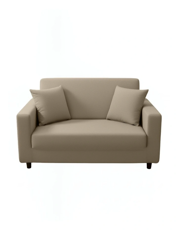 2 Seater Sofa Cover Plain in Beige image 1