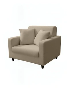 1 Seater Sofa Cover Plain in Beige