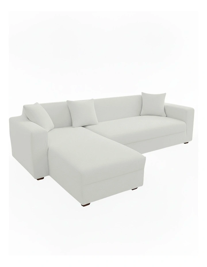 4 Seater Sofa Cover Plain in White image 1