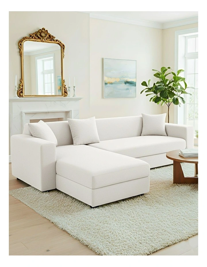4 Seater Sofa Cover Plain in White image 2
