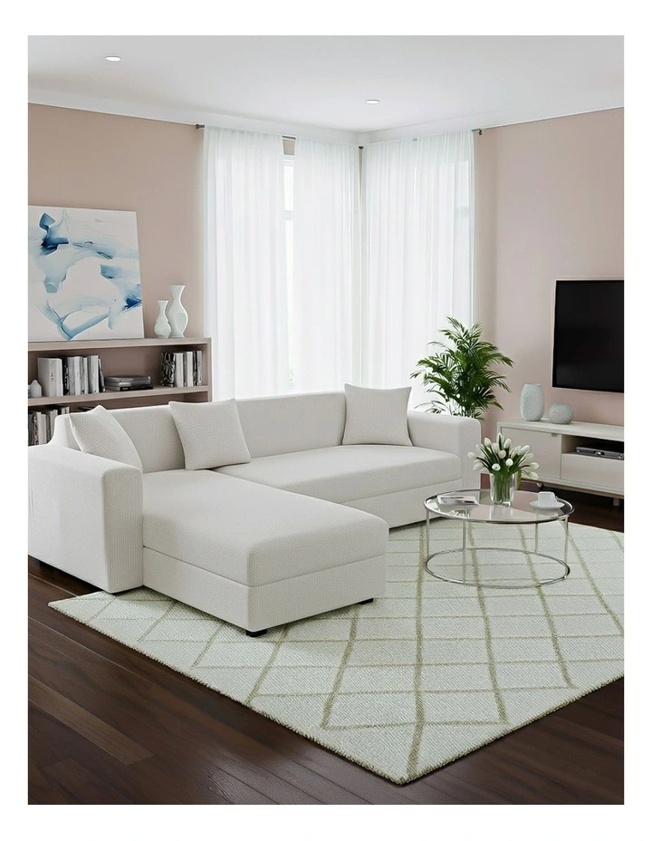 4 Seater Sofa Cover Plain in White image 3