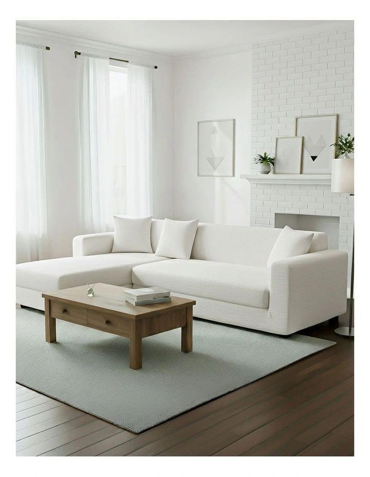 4 Seater Sofa Cover Plain in White image 4