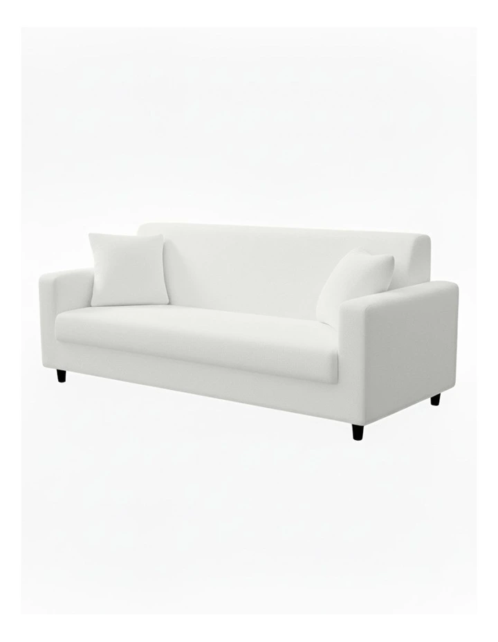 3 Seater Sofa Cover Plain in White image 1