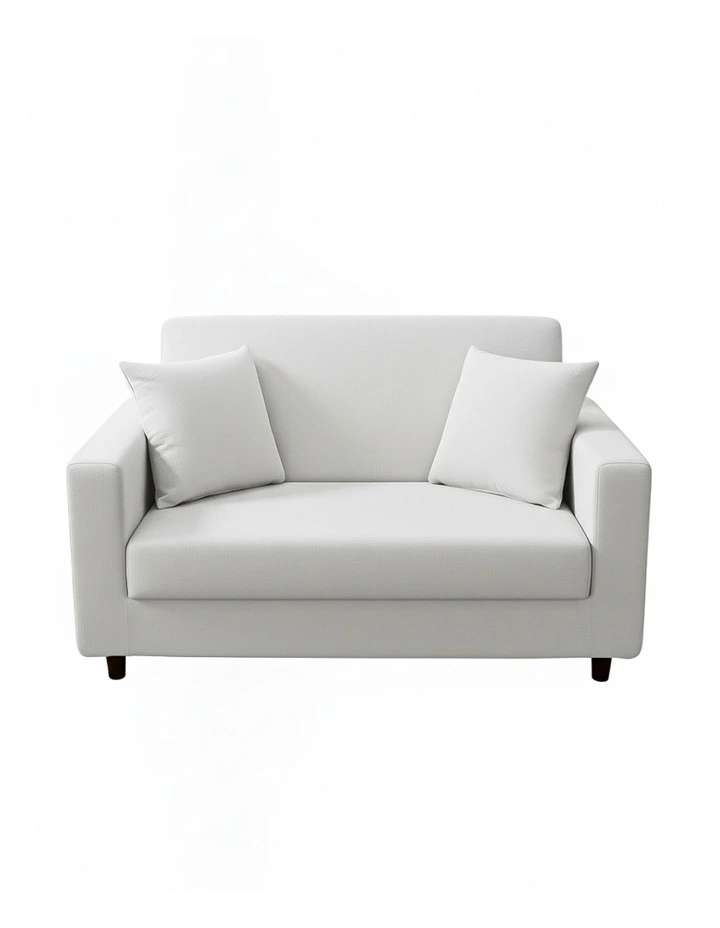 2 Seater Sofa Cover Plain in White image 1
