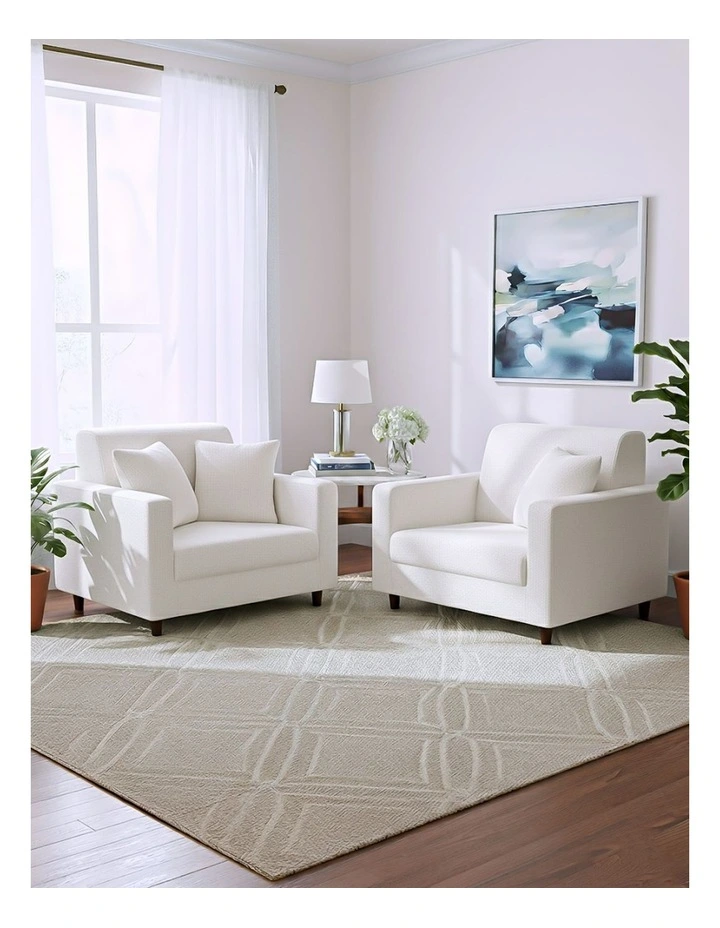 1 Seater Sofa Cover Plain in White image 4