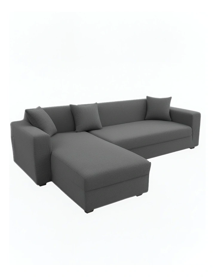 4 Seater Sofa Cover Plain in Grey image 1