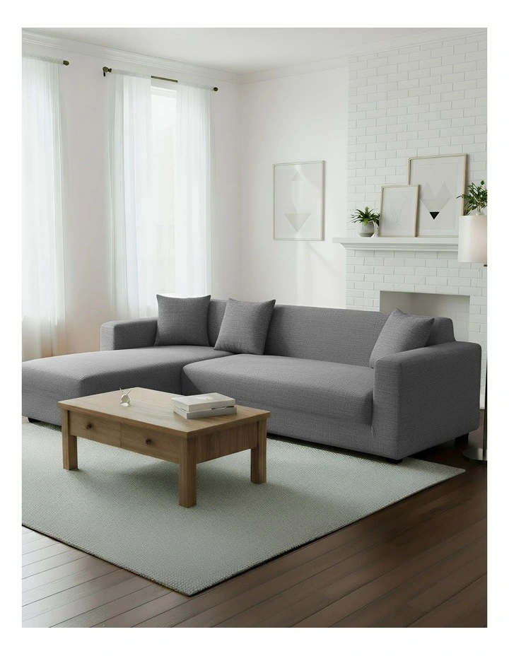 4 Seater Sofa Cover Plain in Grey image 4