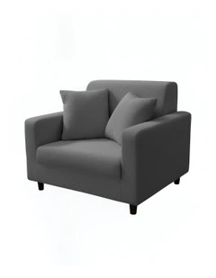 1 Seater Sofa Cover Plain in Grey