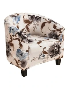Floral Print Dust Proof Sofa Cover in Beige