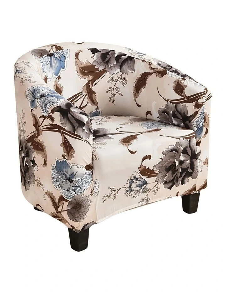 Floral Print Dust Proof Sofa Cover in Beige image 1