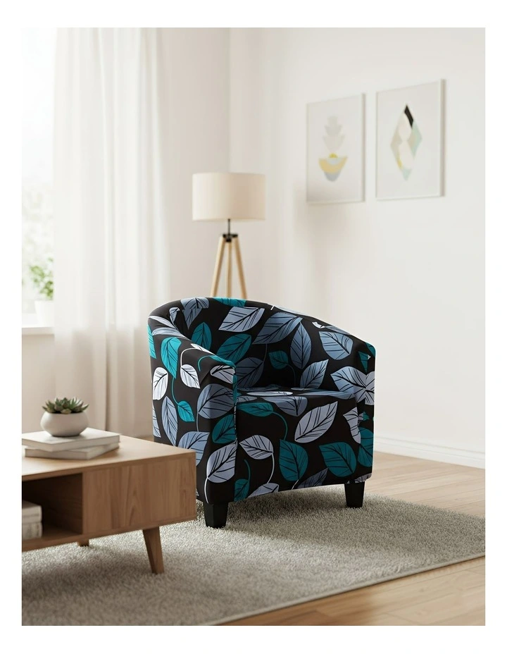 Leaf Design Dust Proof Sofa Cover in Black image 2