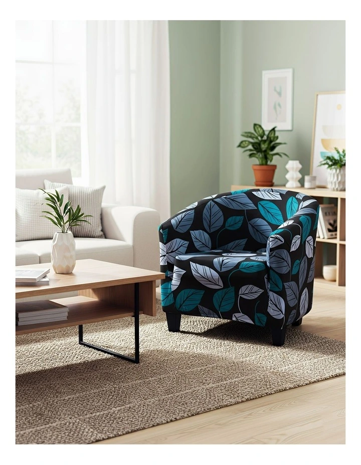 Leaf Design Dust Proof Sofa Cover in Black image 3