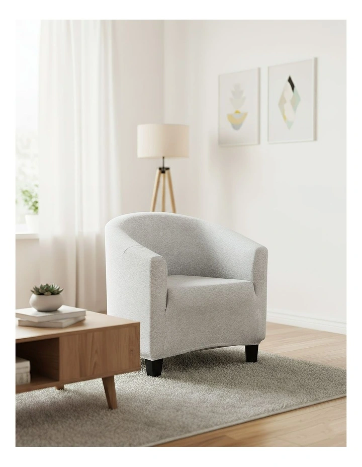 Plain Dust Proof Sofa Cover in Light Grey image 2