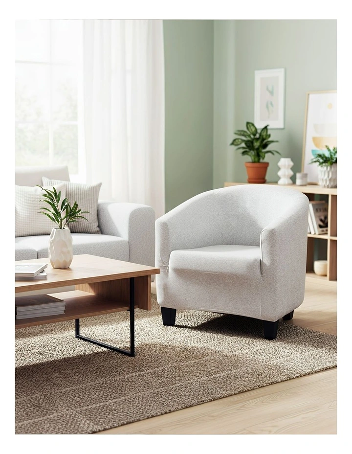 Plain Dust Proof Sofa Cover in Light Grey image 3