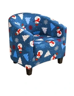 Christmas Design Dust Proof Sofa Cover in Blue