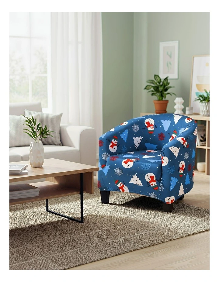 Christmas Design Dust Proof Sofa Cover in Blue image 3