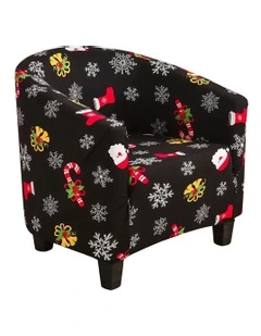Christmas Design Dust Proof Sofa Cover in Black