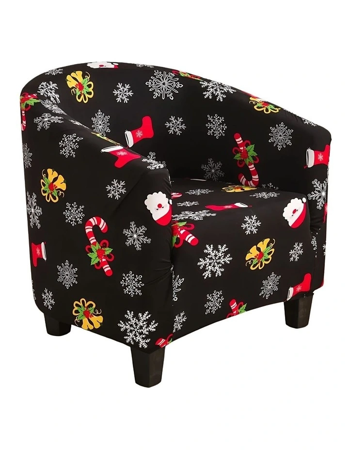 Christmas Design Dust Proof Sofa Cover in Black image 1