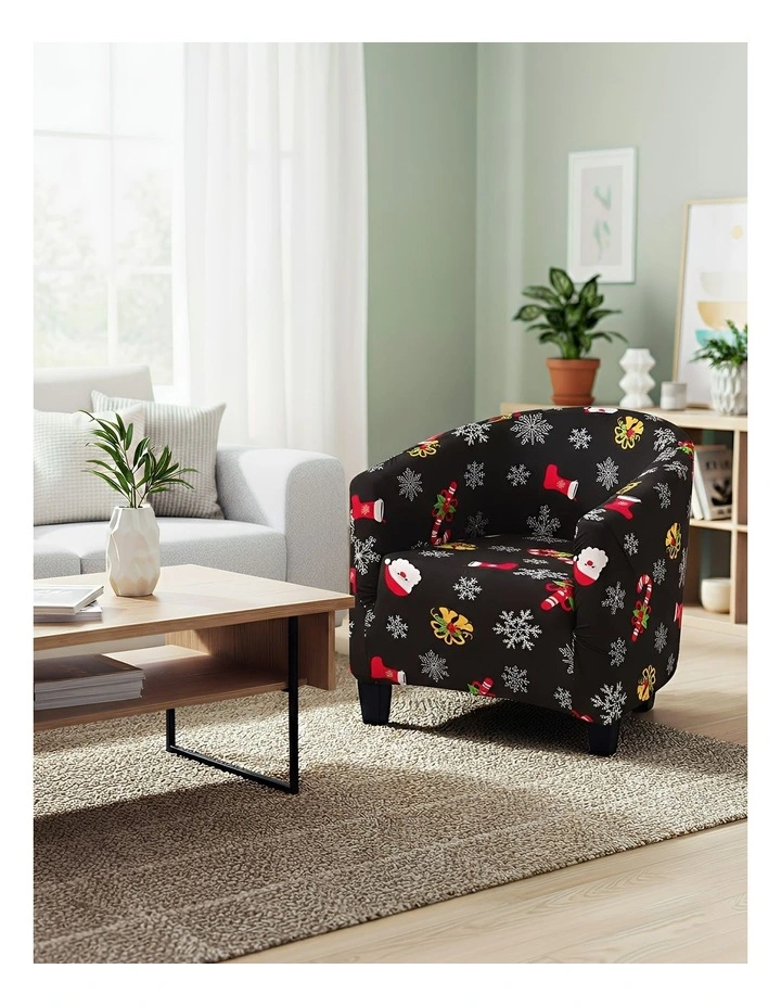Christmas Design Dust Proof Sofa Cover in Black image 3