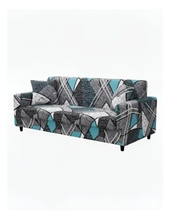 Anyseat Sofa Cover Dark Grey Geometric Style 3 Seater