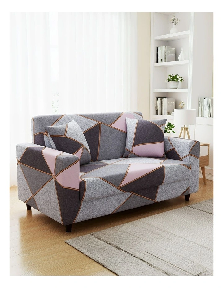 Geometric Style Sofa Cover 2 Seater in Multi image 2
