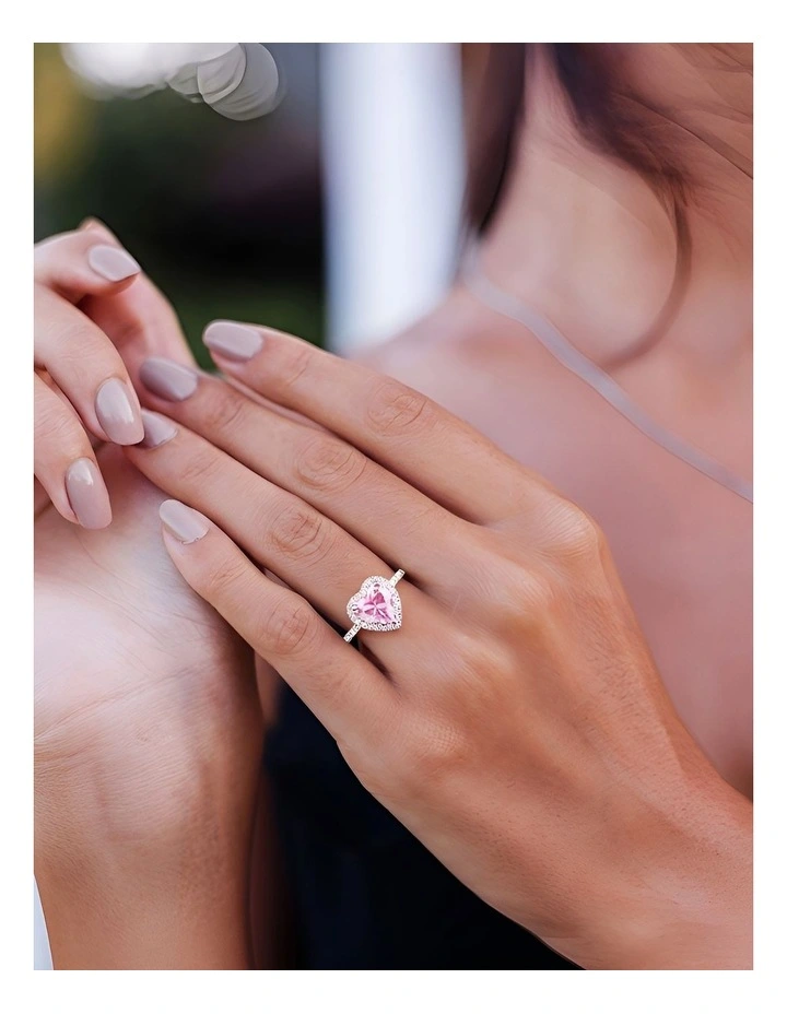 Dylam Heart Shape Diamond Ring in Rose Gold image 3