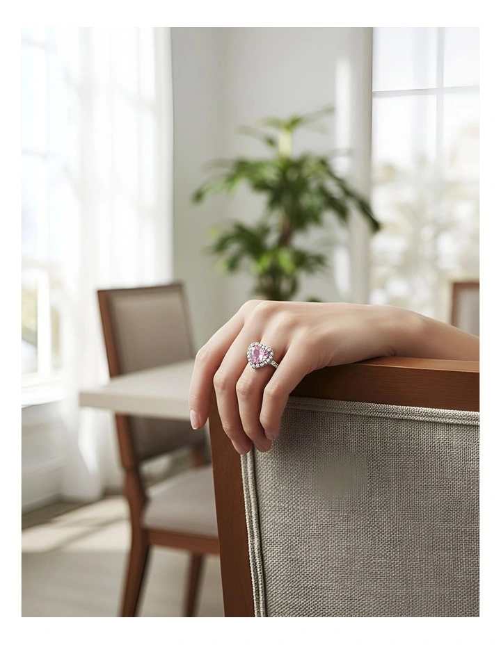 Dylam Heart Shape Diamond Ring in Rose Gold image 4