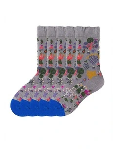 High-Quality Knitted Long Sock 5 Pairs in Grey