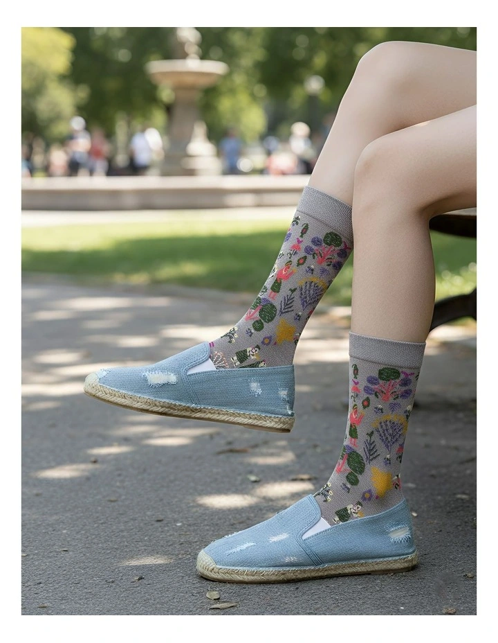 High-Quality Knitted Long Sock 5 Pairs in Grey image 3