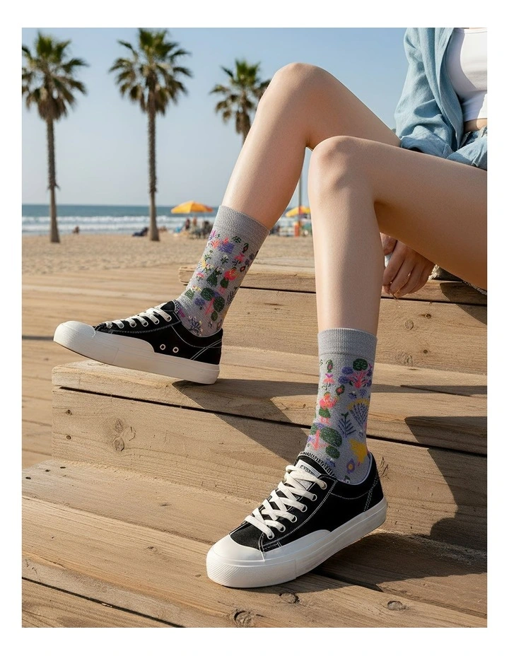 High-Quality Knitted Long Sock 5 Pairs in Grey image 4