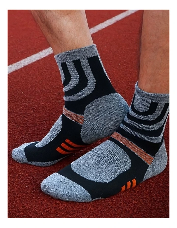 Cotton Compression Trekking Socks 5 Pairs in Multi image 2