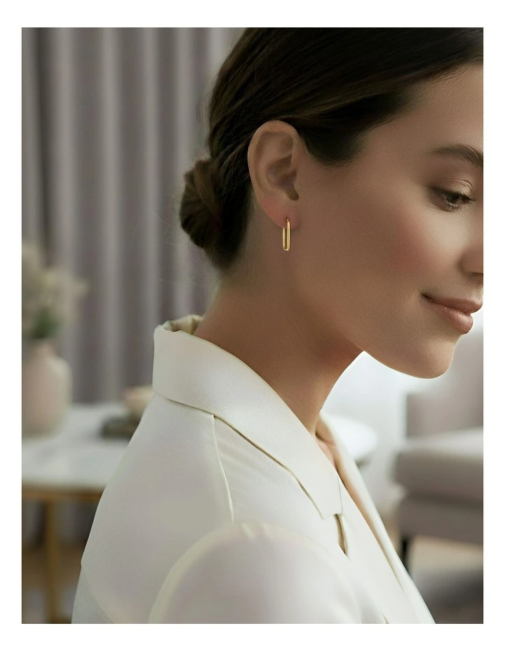 925 Sterling Simple Fashion Earrings in Gold image 2