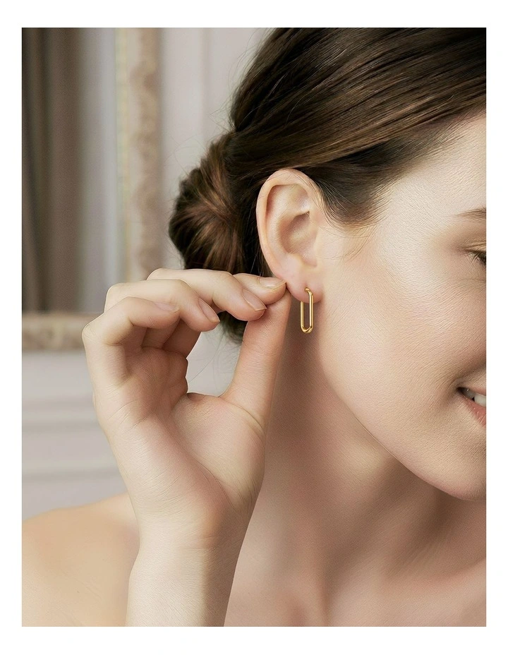 925 Sterling Simple Fashion Earrings in Gold image 4
