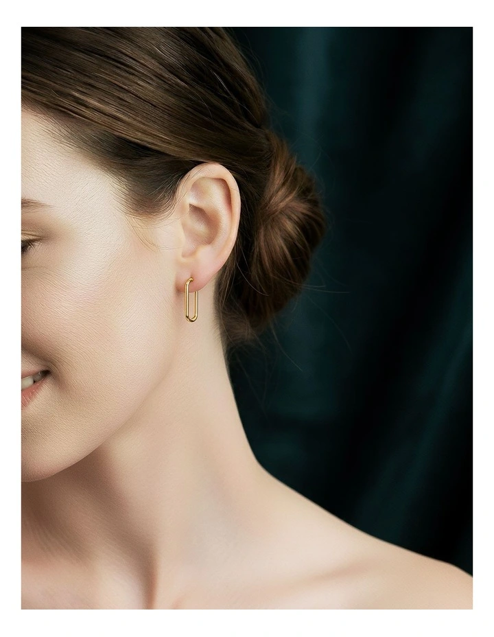 925 Sterling Simple Fashion Earrings in Gold image 5