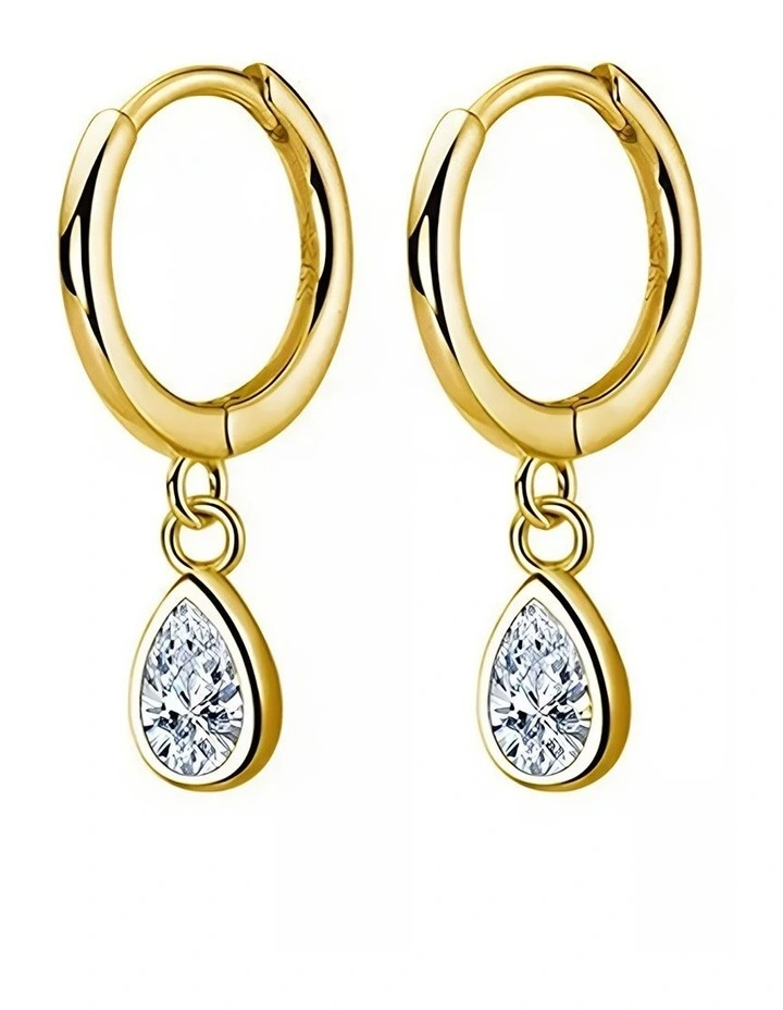 Fashion 925 Sterling Silver Earrings in Gold image 1