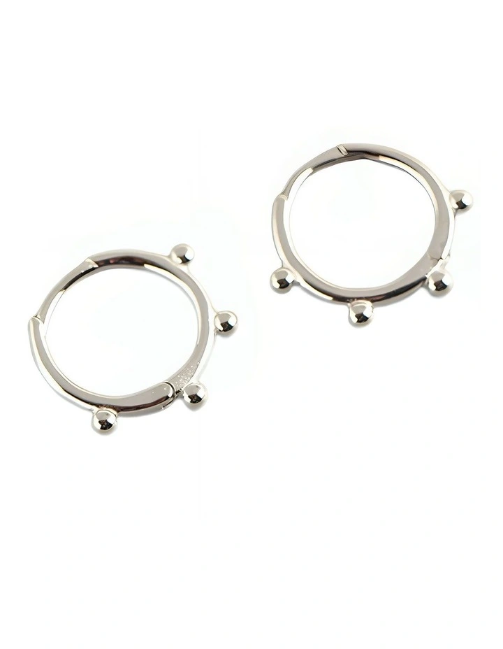 Minimalist Glossy Earrings in Silver image 1
