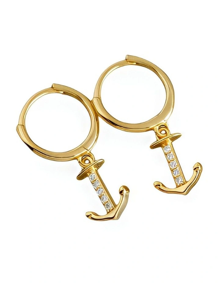 Gold Plated Minimalist Earrings in Gold image 1
