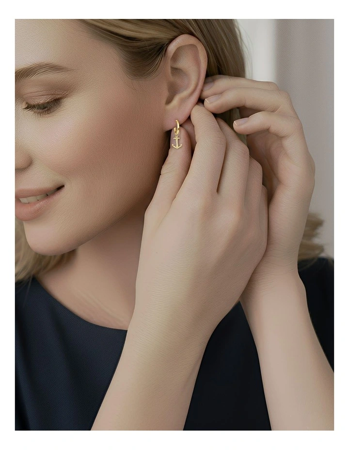 Gold Plated Minimalist Earrings in Gold image 4