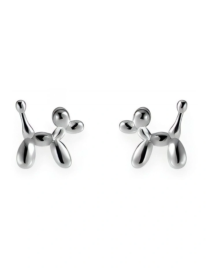 925 Cute Cartoon Halloween Puppy Stud Earrings in Silver image 1