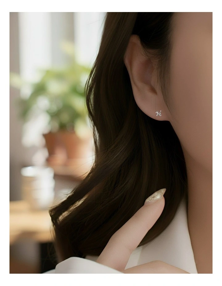 925 Cute Cartoon Halloween Puppy Stud Earrings in Silver image 3