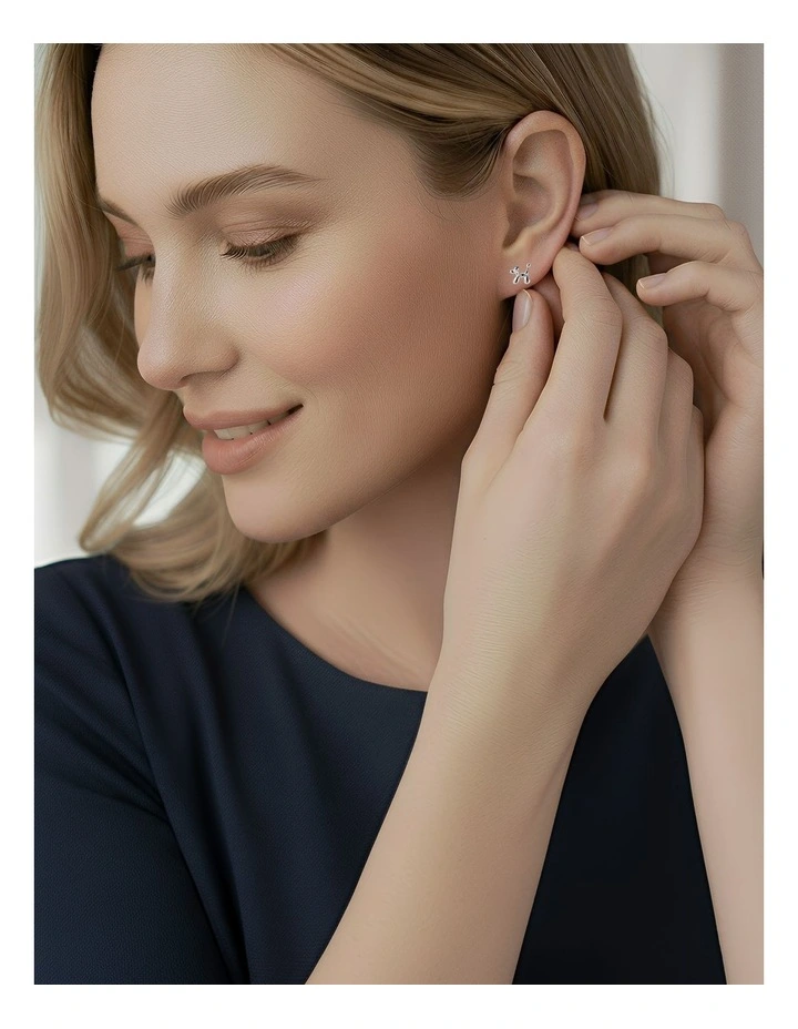 925 Cute Cartoon Halloween Puppy Stud Earrings in Silver image 4