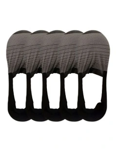 Anyfootwear 5 Pairs Black Invisible Socks in Thin No-Show Ankle Socks for Men & Women