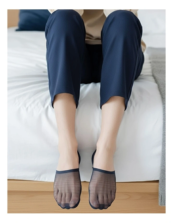 Anyfootwear 5 Pairs Black Invisible Socks in Thin No-Show Ankle Socks for Men & Women image 3