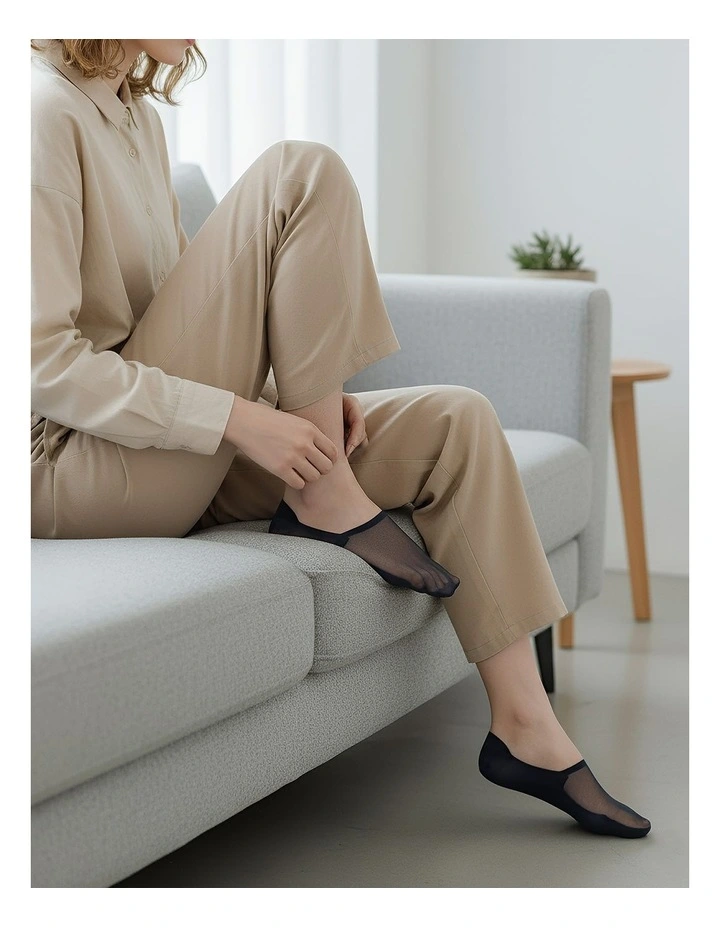 Anyfootwear 5 Pairs Black Invisible Socks in Thin No-Show Ankle Socks for Men & Women image 5