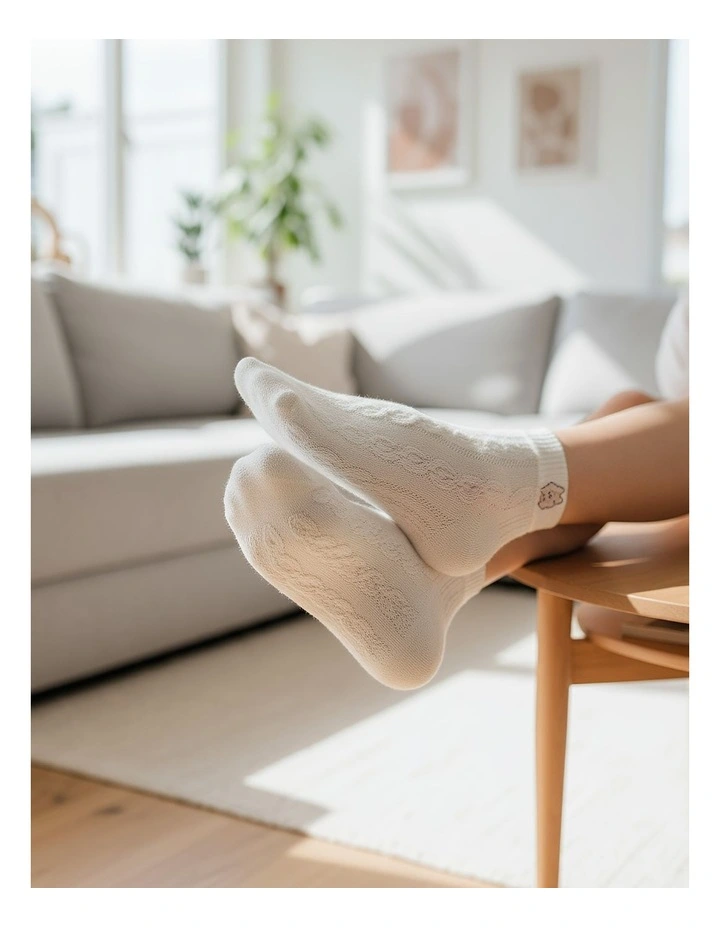 Cartoon Animal Prints Socks 5 Pairs in White image 2