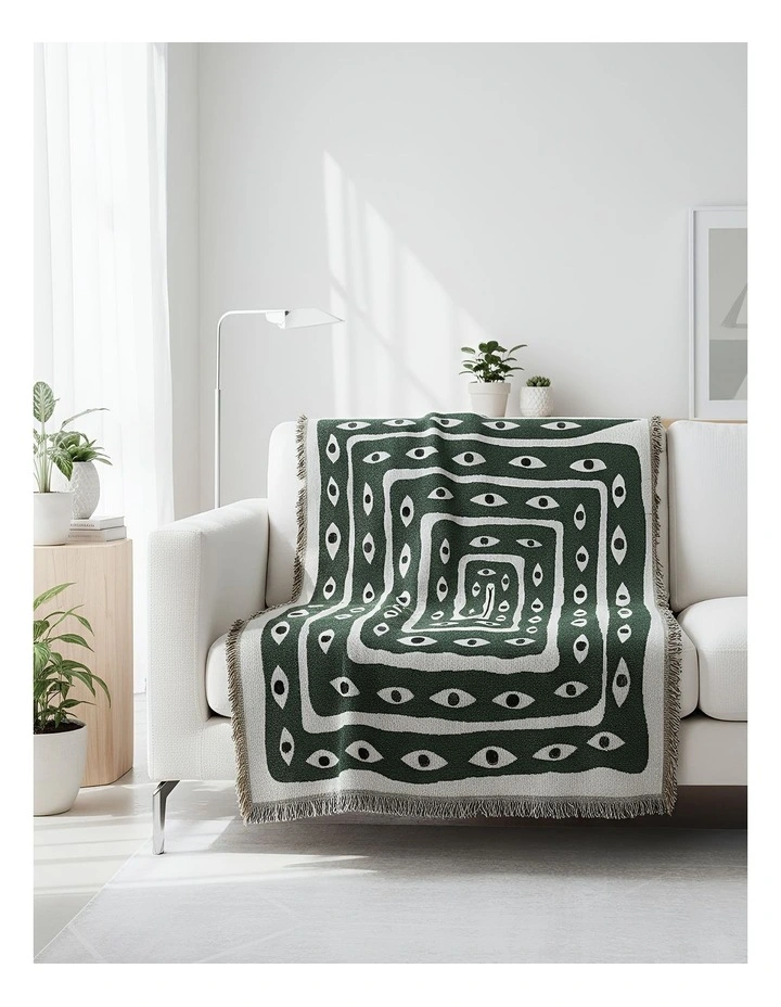 Anycozy Snake Eye Throw Blanket in Green image 2