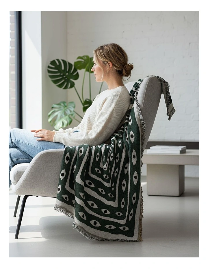 Anycozy Snake Eye Throw Blanket in Green image 4