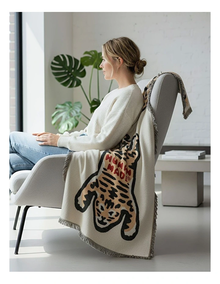 Tiger Pattern Blanket in Yellow image 4